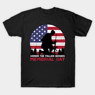 Honor The Fallen Heroes Memorial Day US Flag Men Women Kids T-Shirt